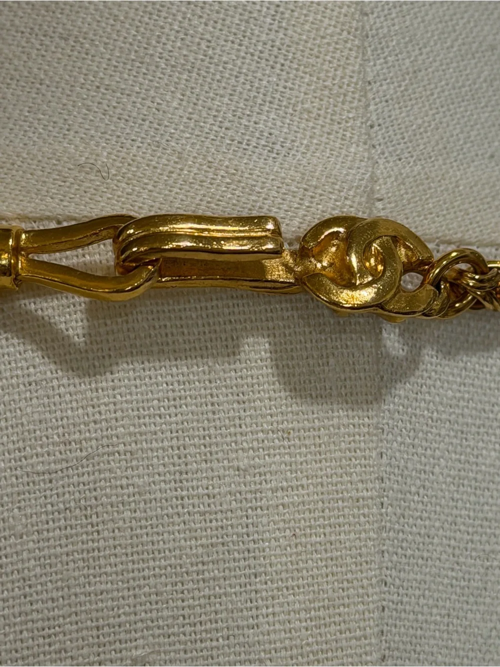 CHANEL Gold Plated Long Medallion Necklace with Mirror Pendant